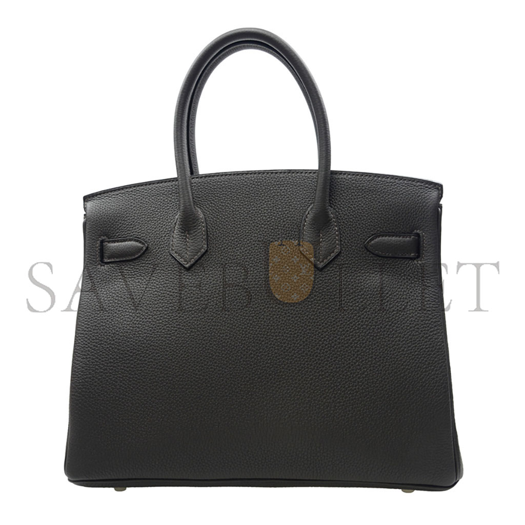 HERMES BIRKIN 35 EPSOM LEATHER BLACK BAG SILVER BUCKLE BAG BK303STGSS (35*28*18cm)